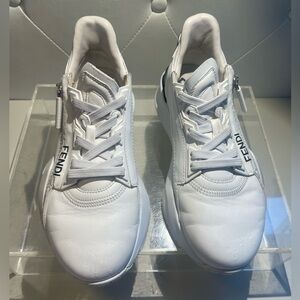FENDI Unisex flow leather trainers sz 36.5 -37 made in italy good condition